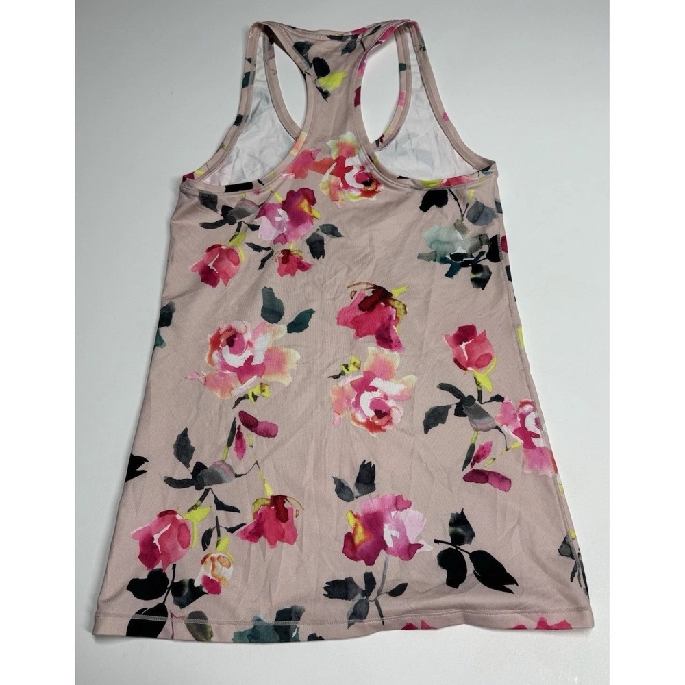 Athleta Tank Top Womens XS Shanti Pink Floral Printed Racerback Shirt Stretch - Picture 9 of 9
